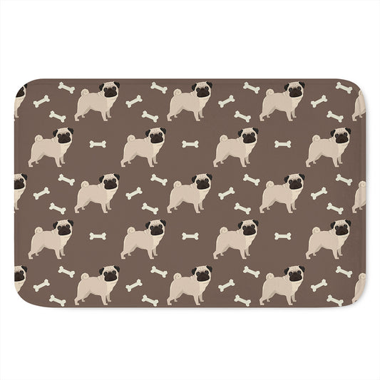 Geometric Pug Pattern Print Indoor Door Mat