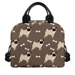 Geometric Pug Pattern Print Insulated Lunch Bag