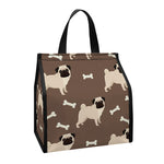 Geometric Pug Pattern Print Insulated Lunch Tote