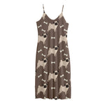 Geometric Pug Pattern Print Jersey Midi Cami Dress