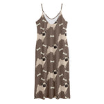 Geometric Pug Pattern Print Jersey Midi Cami Dress