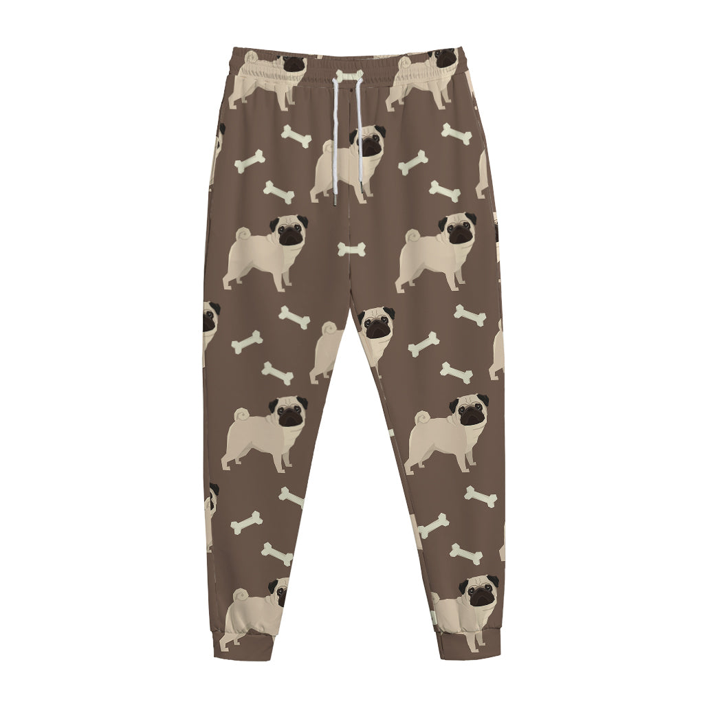 Geometric Pug Pattern Print Jogger Pants