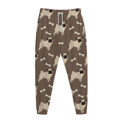 Geometric Pug Pattern Print Jogger Pants