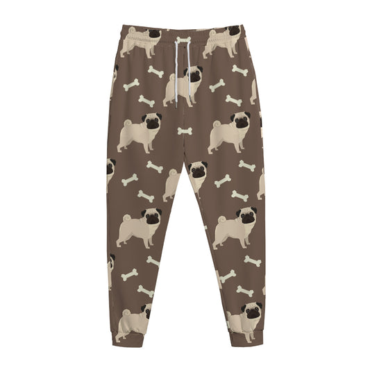 Geometric Pug Pattern Print Jogger Pants