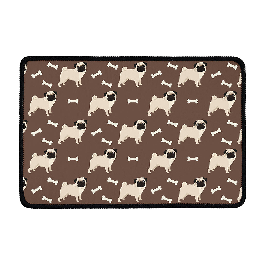 Geometric Pug Pattern Print Kitchen Mat