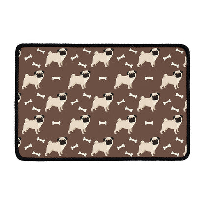 Geometric Pug Pattern Print Kitchen Mat