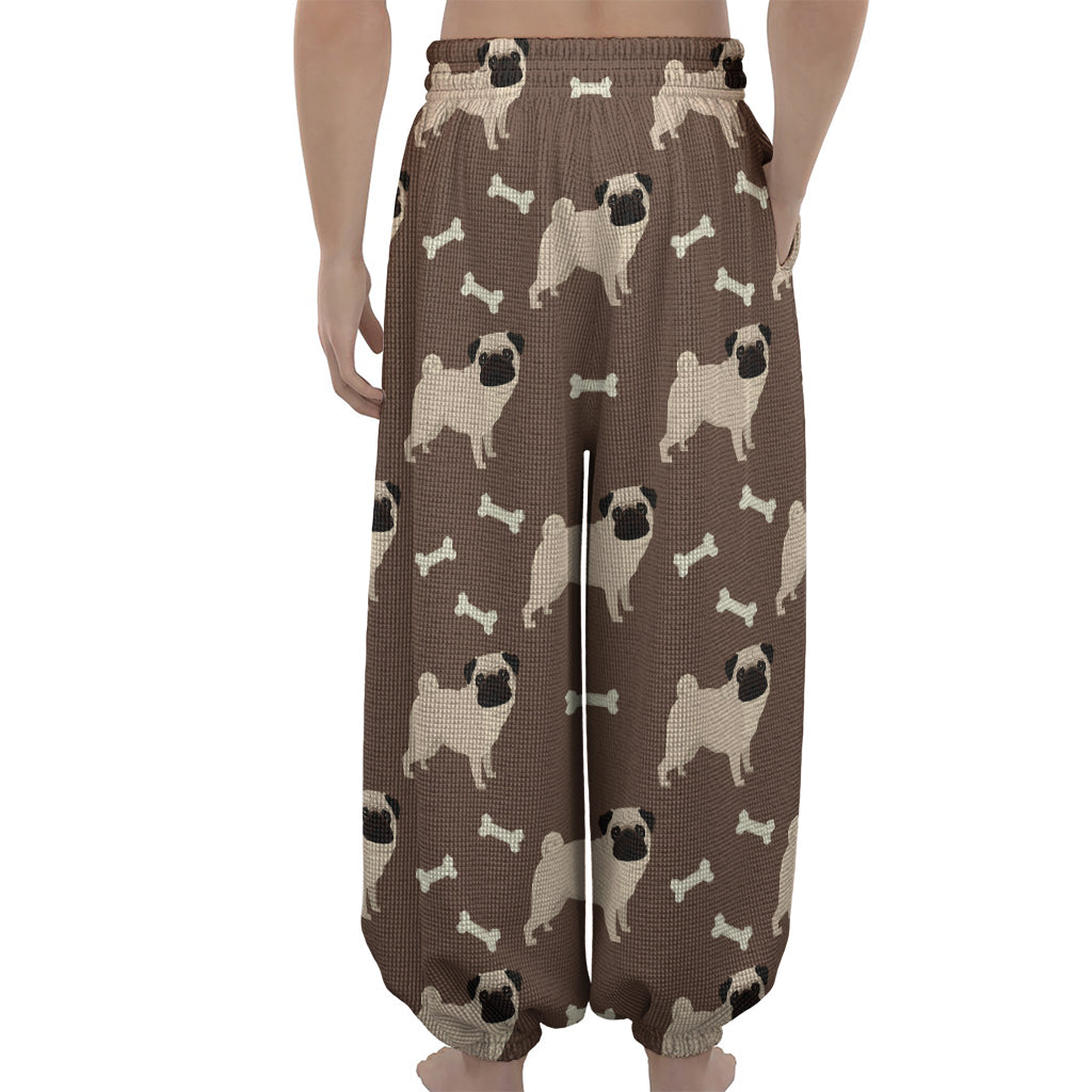 Geometric Pug Pattern Print Lantern Pants