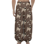 Geometric Pug Pattern Print Lantern Pants