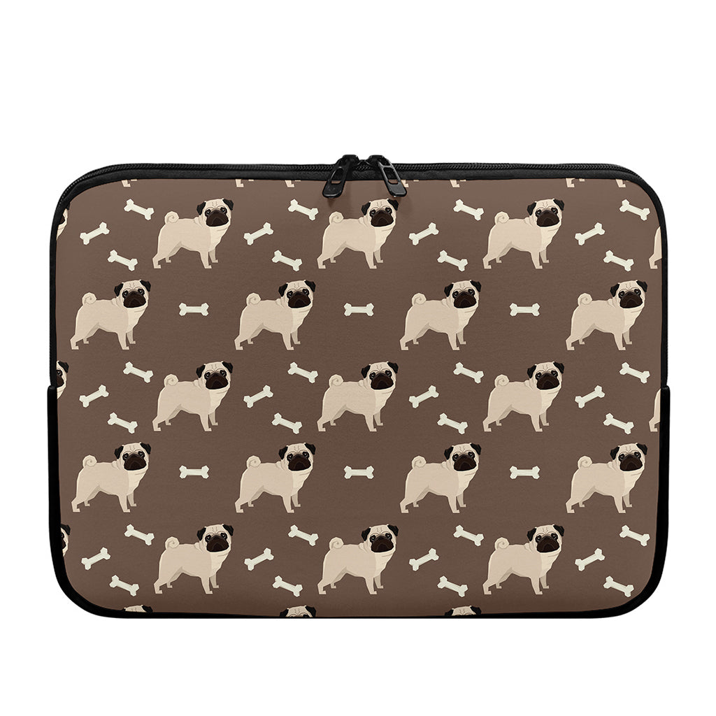 Geometric Pug Pattern Print Laptop Sleeve
