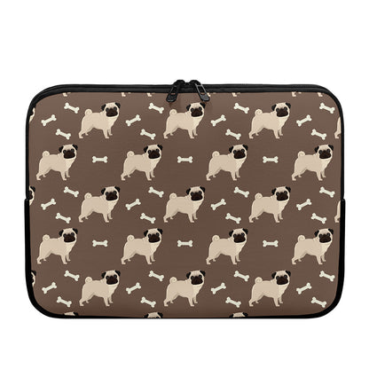 Geometric Pug Pattern Print Laptop Sleeve