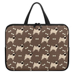 Geometric Pug Pattern Print Laptop Sleeve With Handle