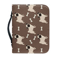 Geometric Pug Pattern Print Leather Bible Cover