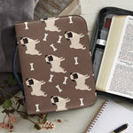 Geometric Pug Pattern Print Leather Bible Cover