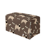 Geometric Pug Pattern Print Leather Tissue Box Cover