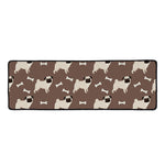 Geometric Pug Pattern Print Long Kitchen Mat