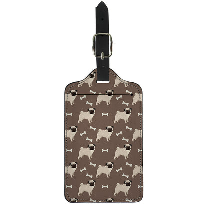 Geometric Pug Pattern Print Luggage Tag