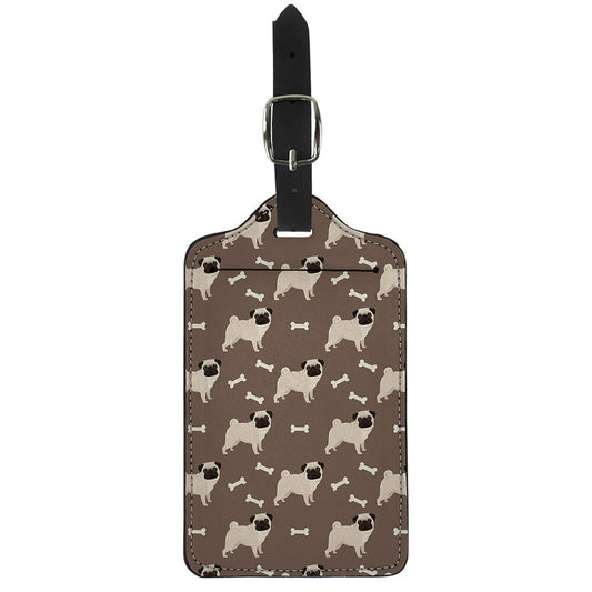 Geometric Pug Pattern Print Luggage Tag