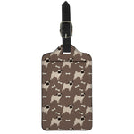 Geometric Pug Pattern Print Luggage Tag