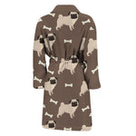 Geometric Pug Pattern Print Men's Bathrobe