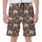 Geometric Pug Pattern Print Men's Beach Shorts