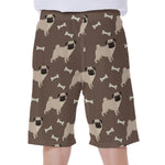 Geometric Pug Pattern Print Men's Beach Shorts