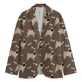 Geometric Pug Pattern Print Men's Blazer