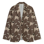 Geometric Pug Pattern Print Men's Blazer