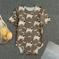 Geometric Pug Pattern Print Men's Bodysuit