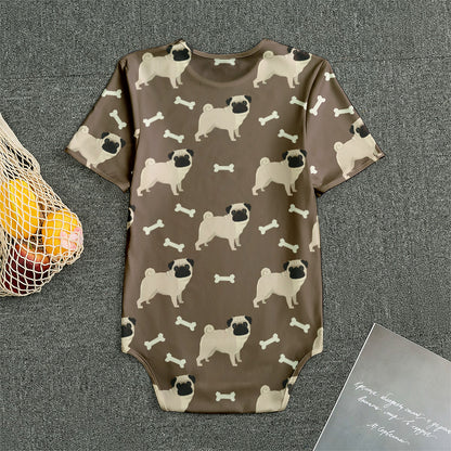 Geometric Pug Pattern Print Men's Bodysuit