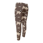 Geometric Pug Pattern Print Men's Compression Pants