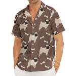 Geometric Pug Pattern Print Men's Deep V-Neck Shirt