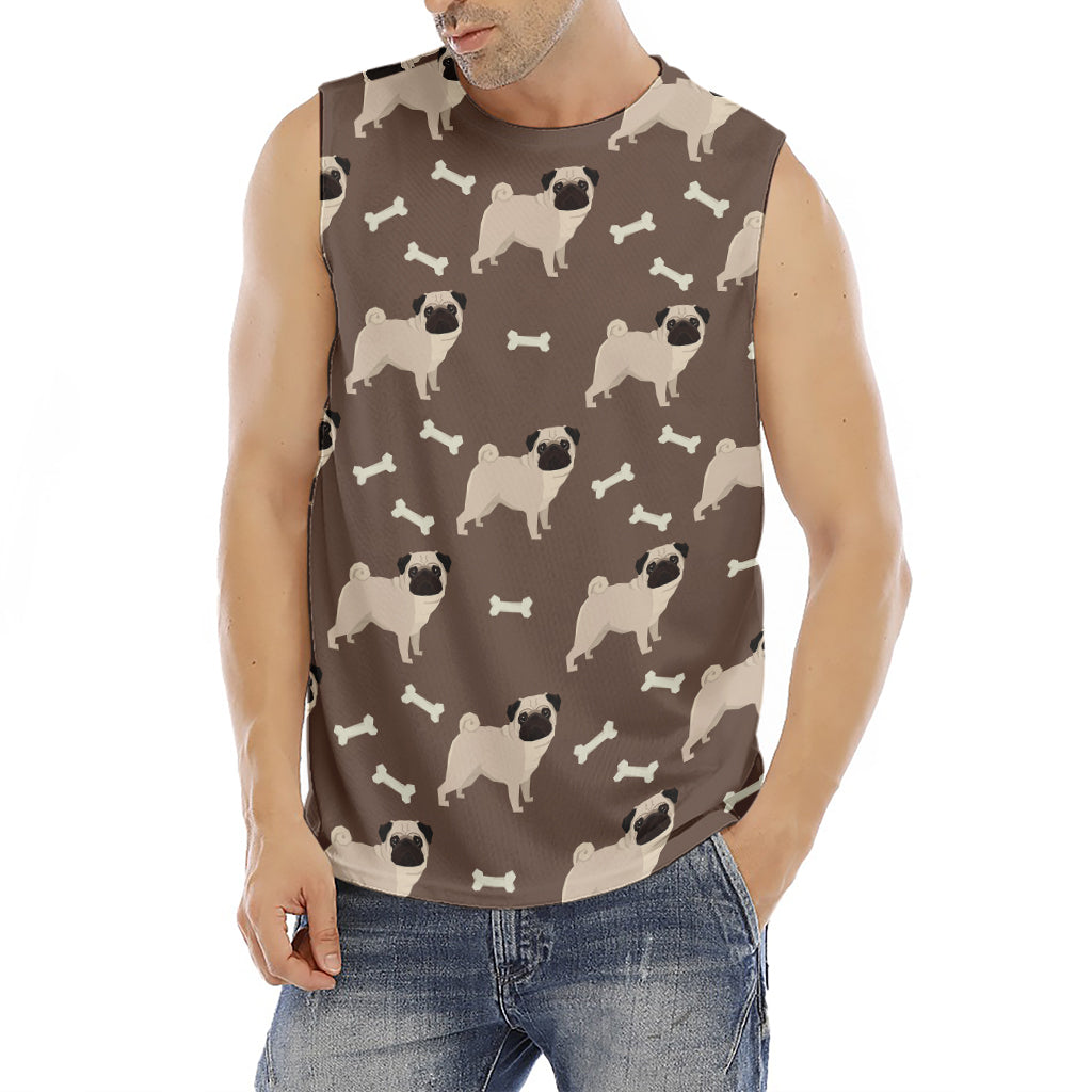 Geometric Pug Pattern Print Men's Fitness Tank Top
