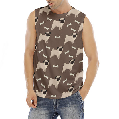 Geometric Pug Pattern Print Men's Fitness Tank Top