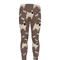 Geometric Pug Pattern Print Men's Leggings