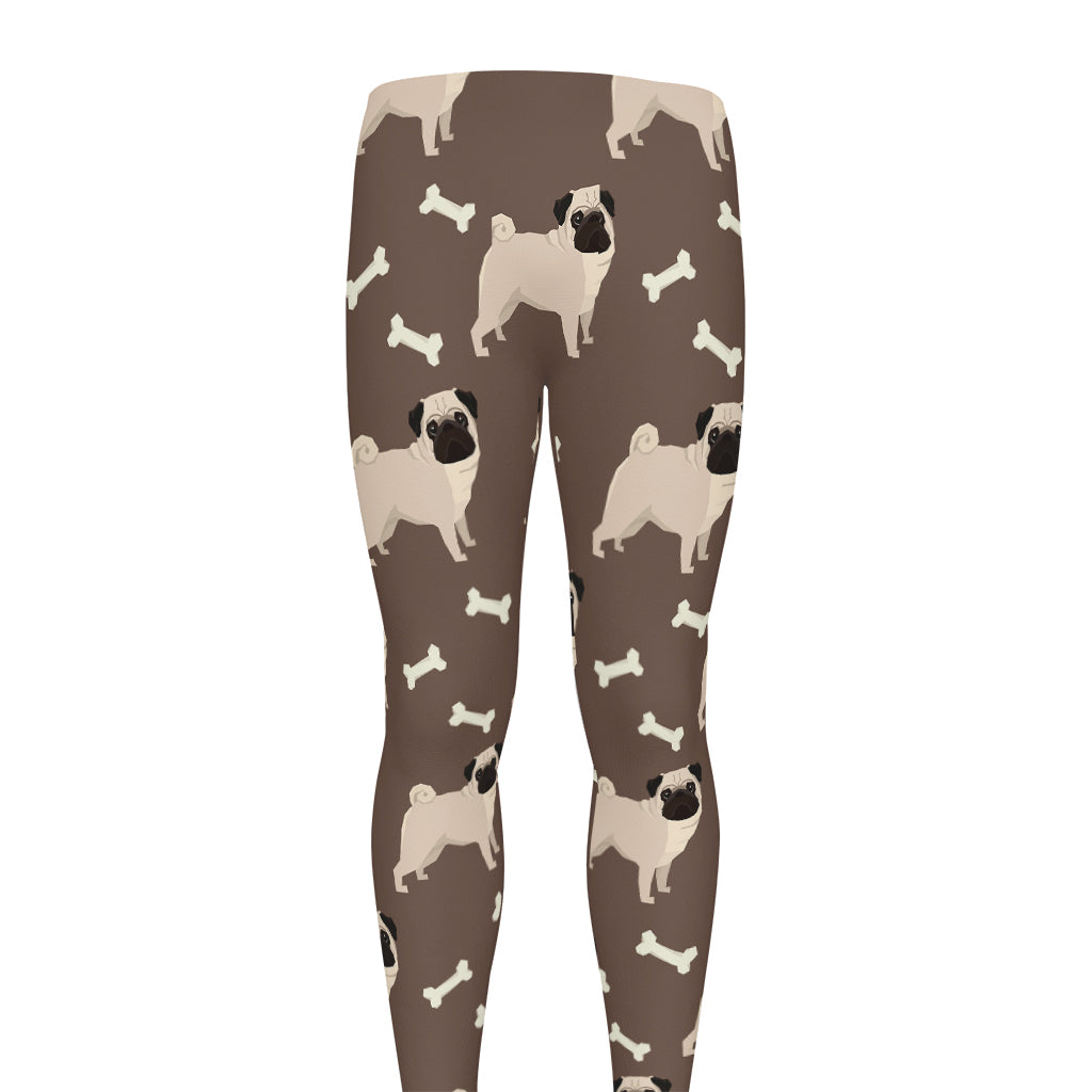 Geometric Pug Pattern Print Men's leggings