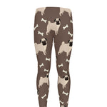 Geometric Pug Pattern Print Men's leggings