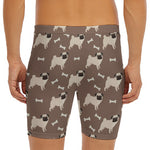 Geometric Pug Pattern Print Men's Long Boxer Briefs