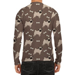 Geometric Pug Pattern Print Men's Long Sleeve Rash Guard