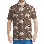 Geometric Pug Pattern Print Men's Polo Shirt