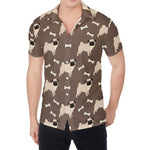 Geometric Pug Pattern Print Men's Shirt