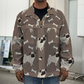 Geometric Pug Pattern Print Men's Shirt Jacket