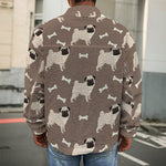 Geometric Pug Pattern Print Men's Shirt Jacket
