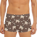 Geometric Pug Pattern Print Men's Short Boxer Briefs