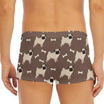 Geometric Pug Pattern Print Men's Short Boxer Briefs