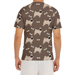 Geometric Pug Pattern Print Men's Short Sleeve Rash Guard