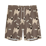 Geometric Pug Pattern Print Men's Sports Shorts