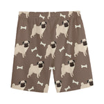 Geometric Pug Pattern Print Men's Sports Shorts