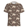 Geometric Pug Pattern Print Men's Athletic T-Shirt