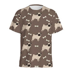 Geometric Pug Pattern Print Men's Sports T-Shirt