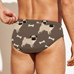 Geometric Pug Pattern Print Men's Swim Briefs